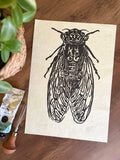Cicada Original Lino Print