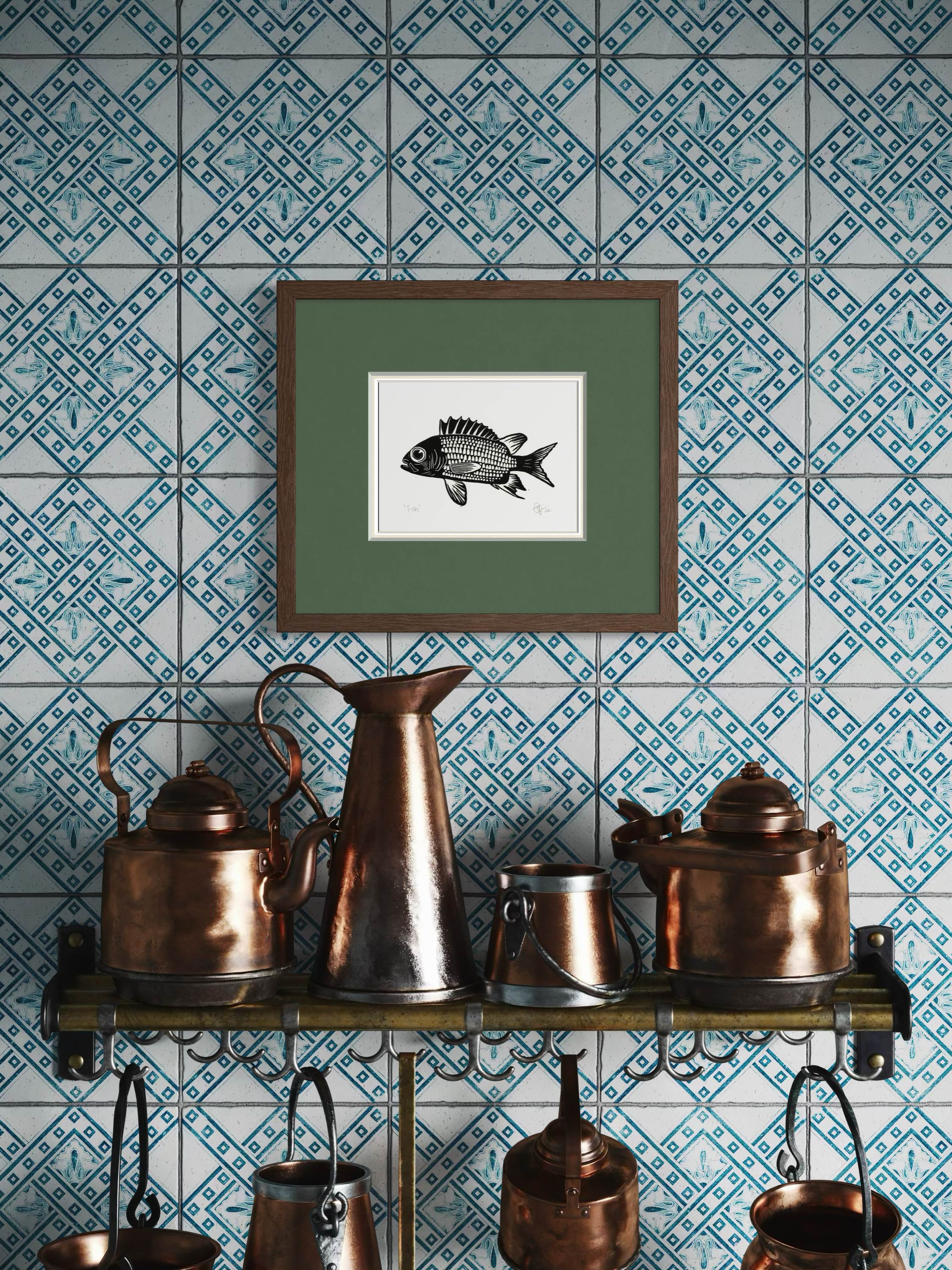 Fish Original Lino Print