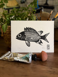 Fish Original Lino Print