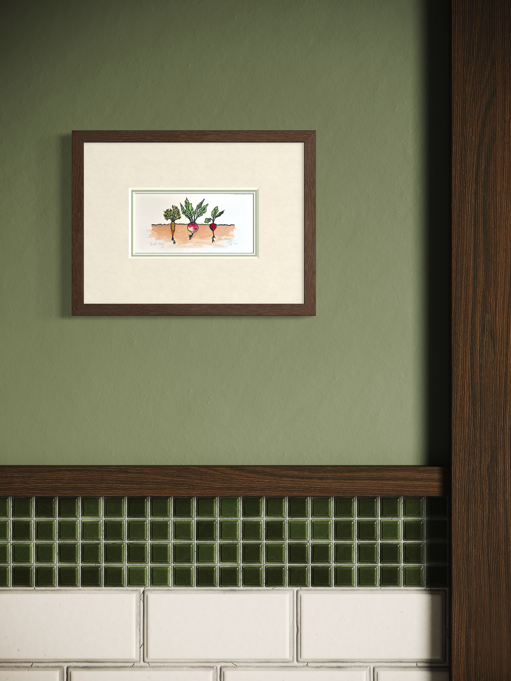 Root Veg Original Watercolour & Lino Print