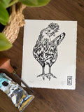 Hen Original Lino Print