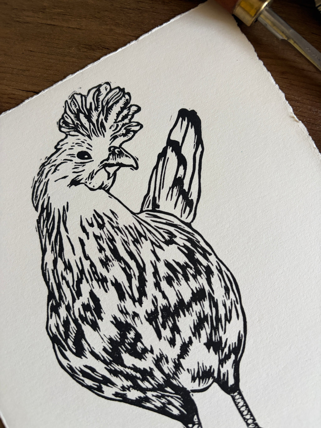 Hen Original Lino Print