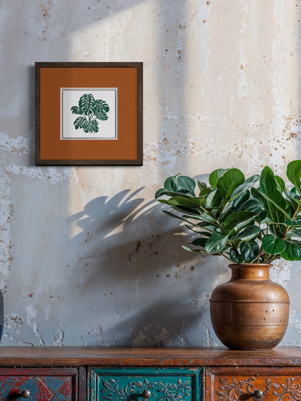Monstera Deliciosa Original Lino Print