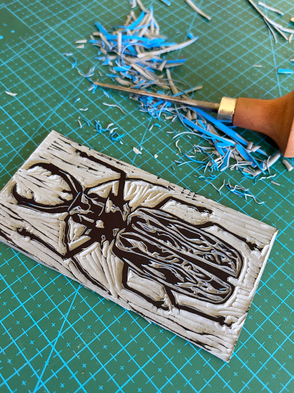 Giant Longhorn Beetle Original Watercolour & Lino Mini Print
