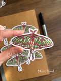 Moon Moth Vinyl Sticker