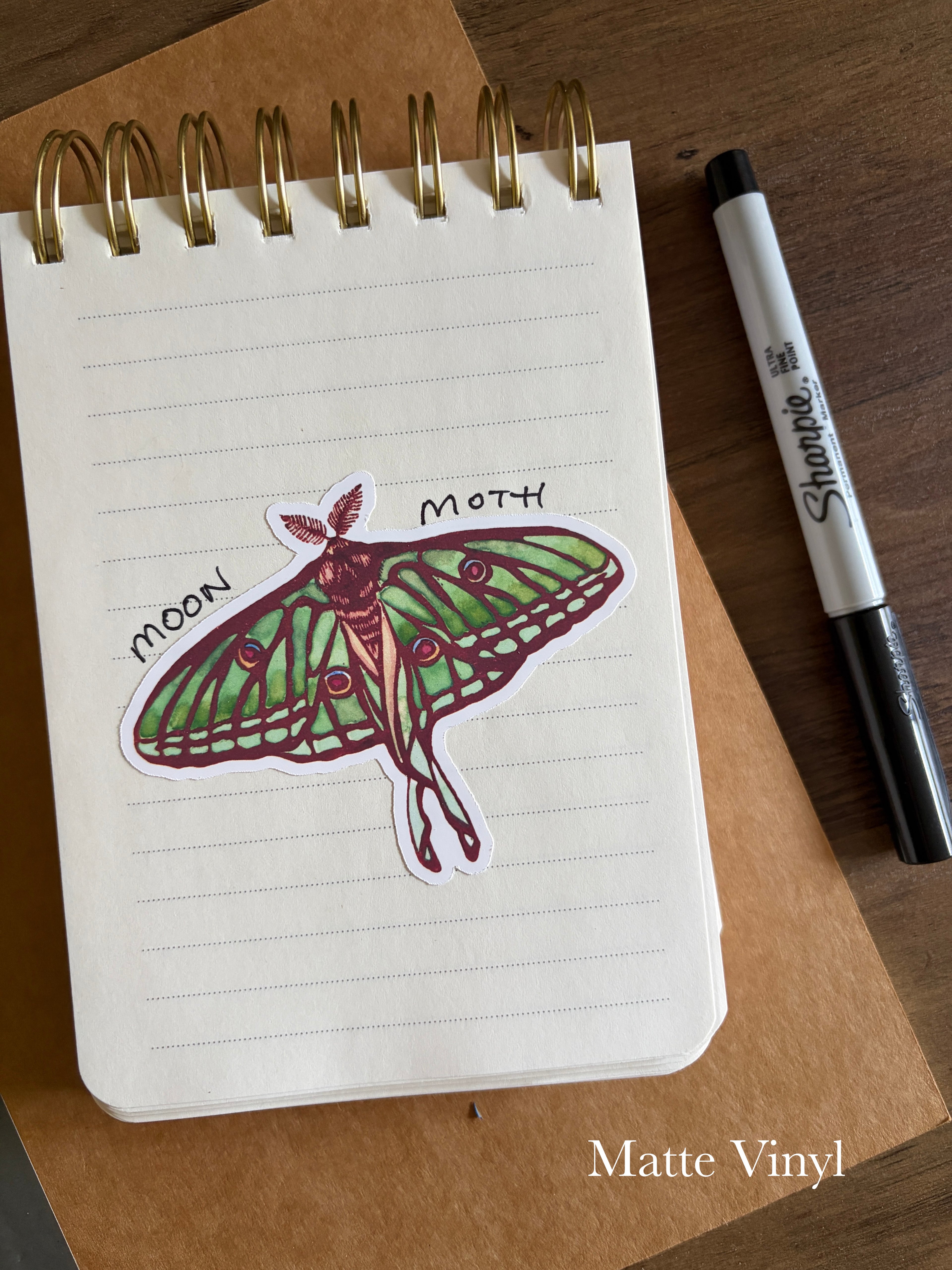 Moon Moth Vinyl Sticker