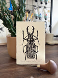 Giant Longhorn Beetle Lino Mini Print